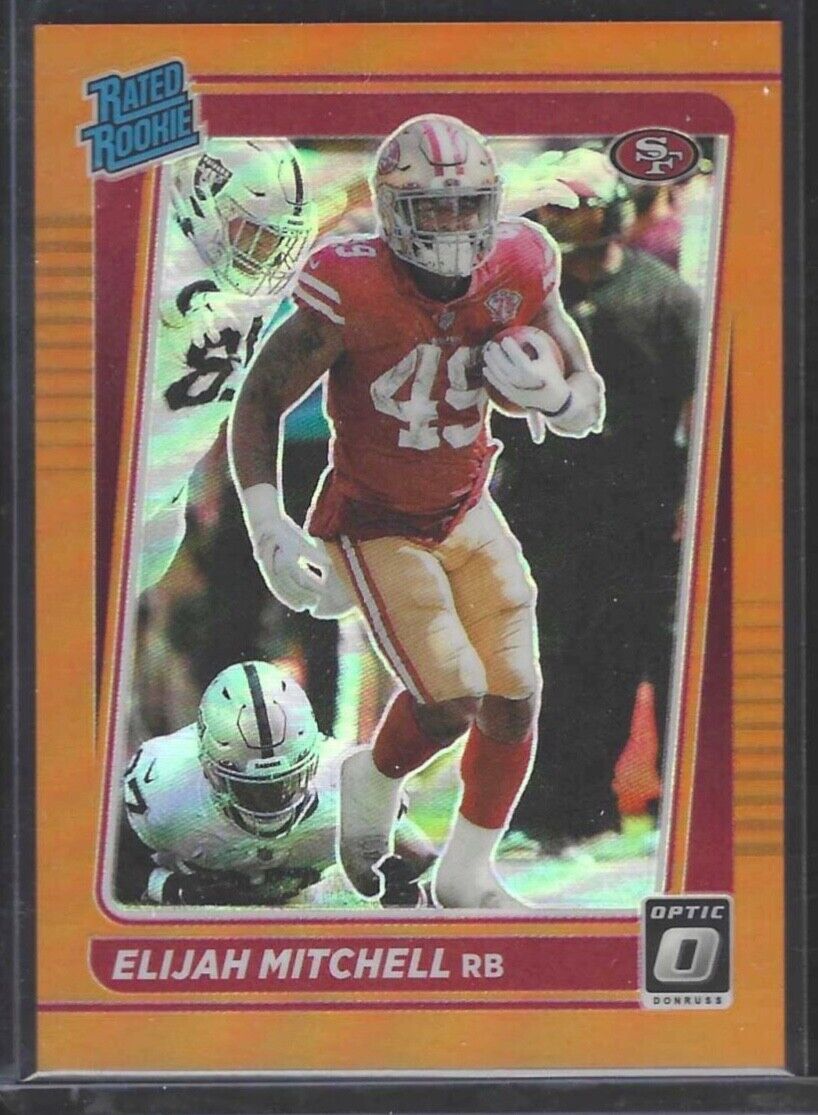 ELIJAH MITCHELL 2021 PANINI DONRUSS OPTIC ORANGE PRIZM RATED ROOKIE RC #D /199