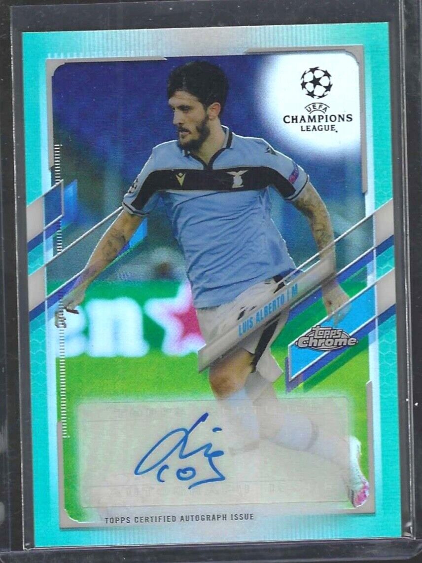 LUIS ALBERTO 2020-21 TOPPS CHROME UEFA AQUA REFRACTOR AUTO #D 069/199