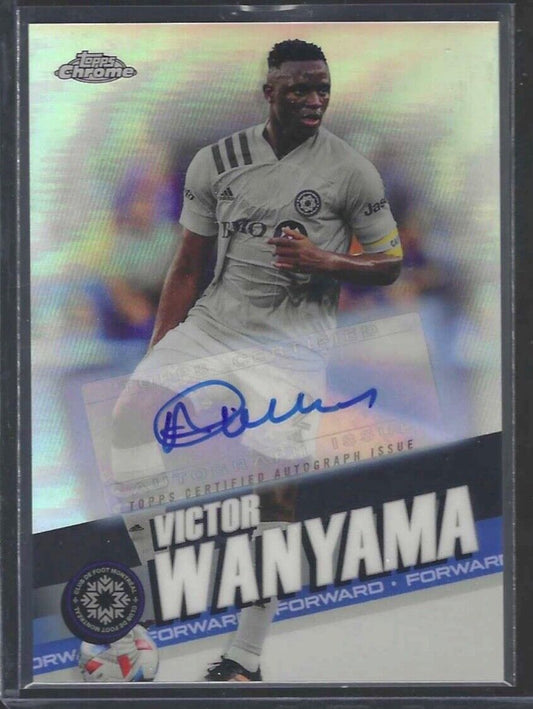 VICTOR WANYAMA 2021-22 TOPPS CHROME MLS SILVER REFRACTOR AUTO #113