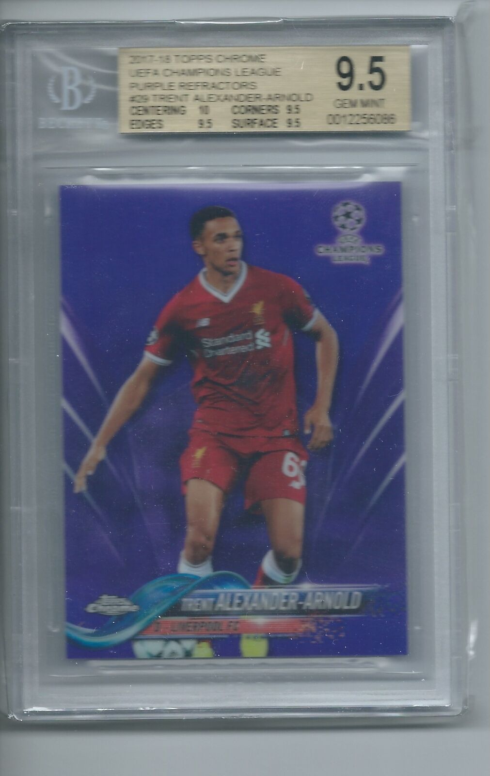 TRENT ALEXANDER-ARNOLD 2017-18 TOPPS CHROME PURPLE REFRACTOR RC #D /250 BGS 9.5