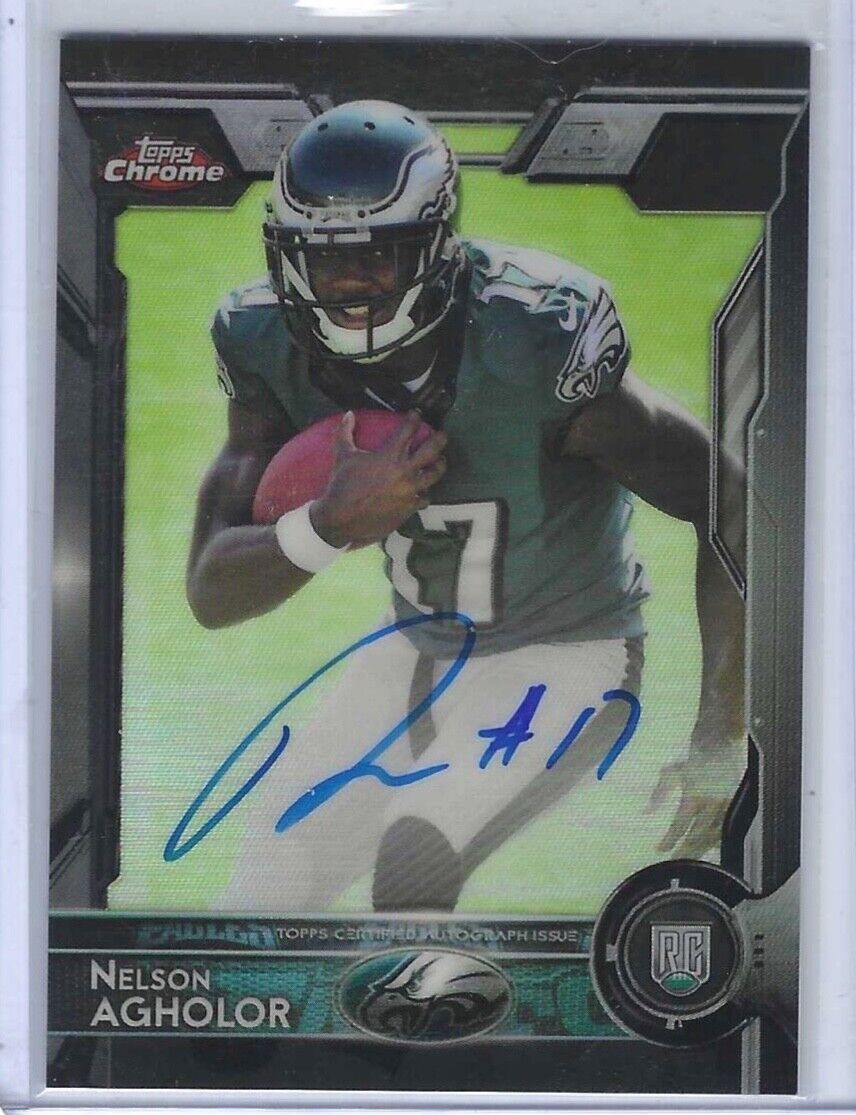 NELSON AGHOLOR 2015 TOPPS CHROME BLACK REFRACTOR ROOKIE AUTO RC #D 02/25