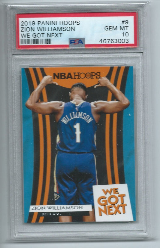 ZION WILLIAMSON 2019-20 PANINI HOOPS WE GOT NEXT RC #9 PSA 10 GEM MINT