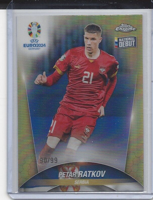 PETAR RATKOV 2023-24 TOPPS CHROME EURO COLOR MATCH DEBUT REFRACTOR #D 90/99