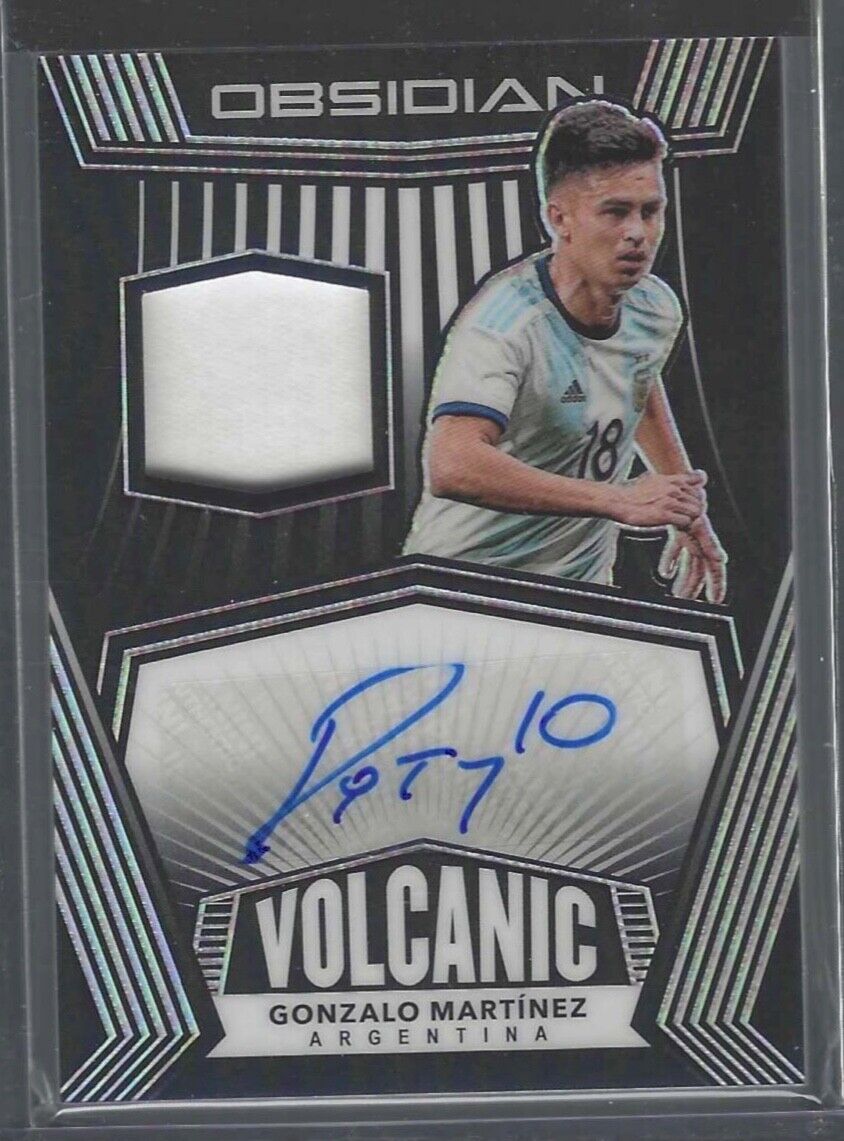 GONZALO MARTINEZ 2020-21 PANINI OBSIDIAN VOLCANIC SILVER PATCH AUTO #D 060/105