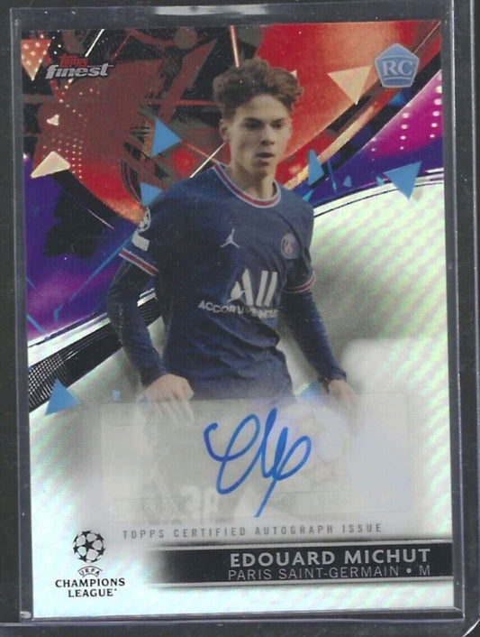 EDOUARD MICHUT 2021-22 TOPPS FINEST SILVER REFRACTOR ROOKIE AUTO RC #BA-EM