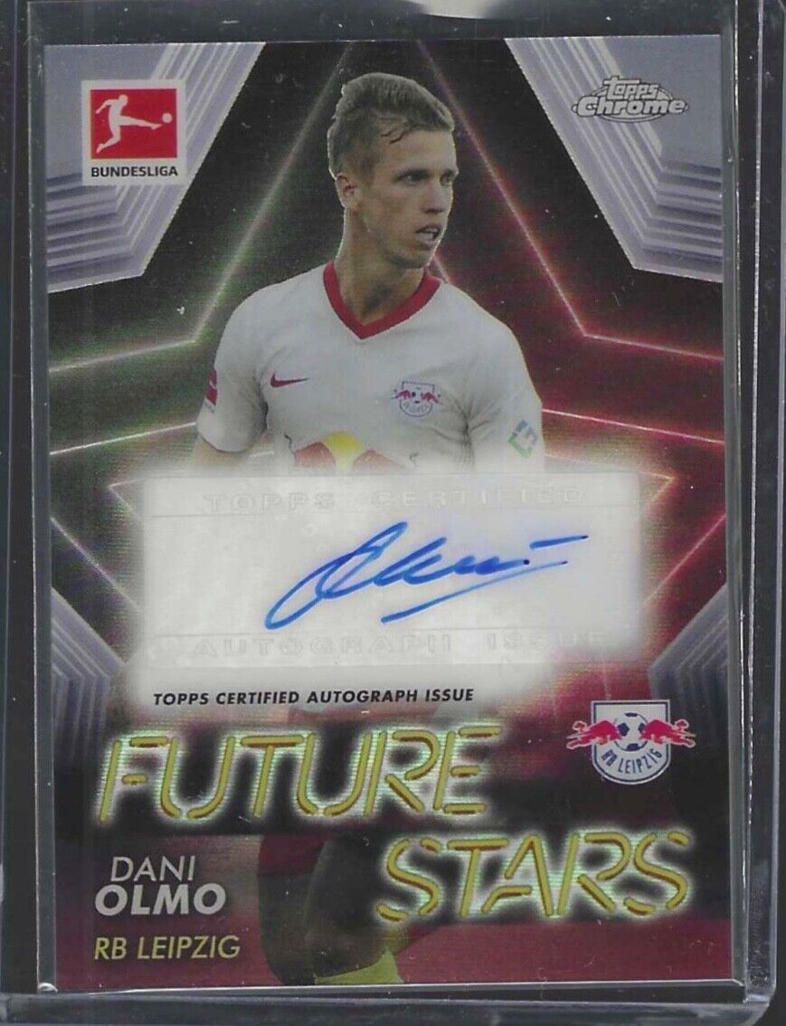DANI OLMO 2020-21 TOPPS CHROME BUNDESLIGA FUTURE STARS REFRACTOR AUTO #D 17/50
