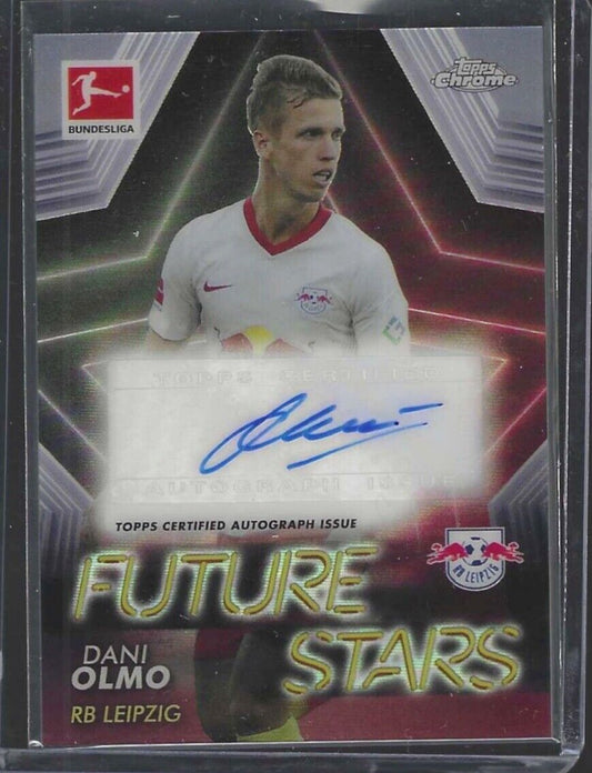 DANI OLMO 2020-21 TOPPS CHROME BUNDESLIGA FUTURE STARS REFRACTOR AUTO #D 17/50