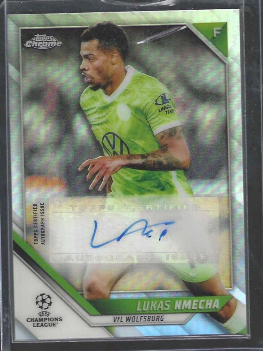 LUKAS NMECHA 2021-22 TOPPS CHROME UEFA SILVER REFRACTOR AUTO RC #CA-LN