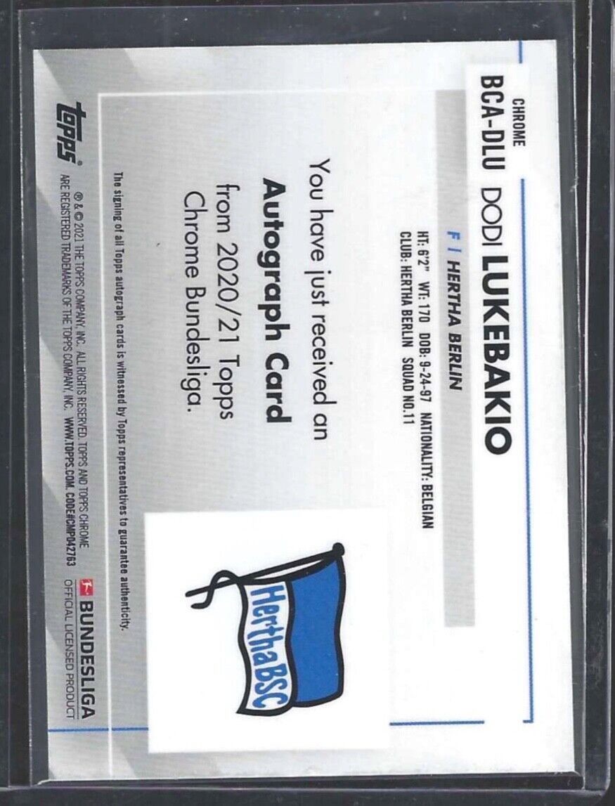 DODI LUKEBAKIO 2020-21 TOPPS CHROME BUNDESLIGA SILVER REFRACTOR AUTO #BCA-DLU