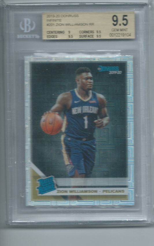 ZION WILLIAMSON 2019-20 DONRUSS INFINITE CHOICE RATED ROOKIE RC #201 BGS 9.5