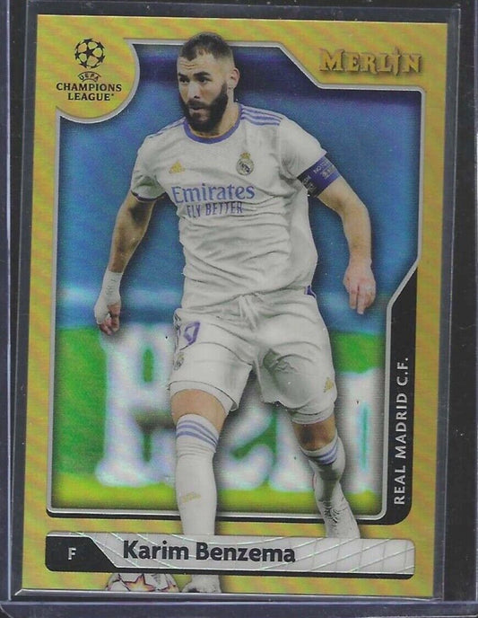 KARIM BENZEMA 2021-22 TOPPS MERLIN GOLD REFRACTOR #D 22/50