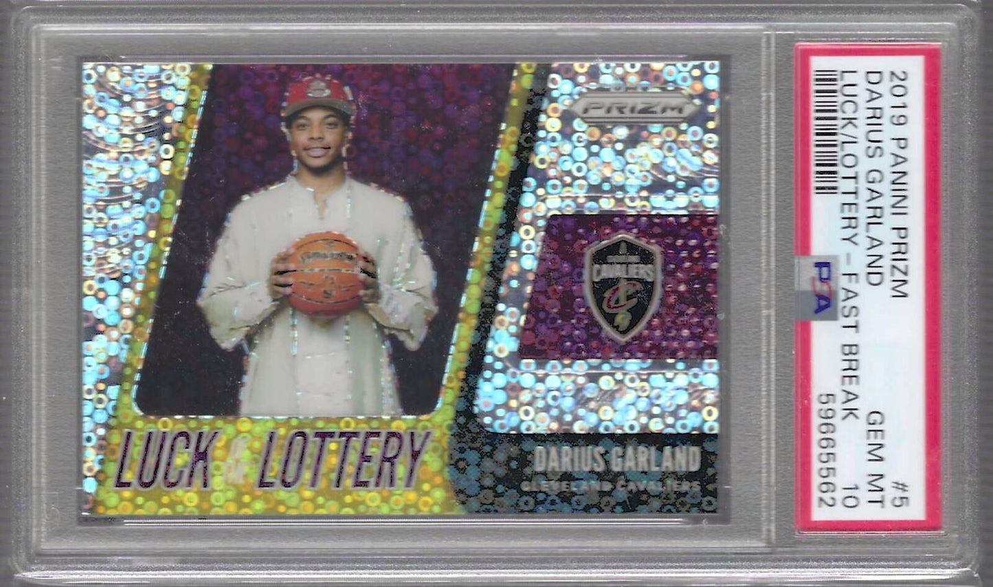 DARIUS GARLAND 2019 PANINI PRIZM LUCK OF THE LOTTERY SILVER DISCO RC PSA 10 GEM