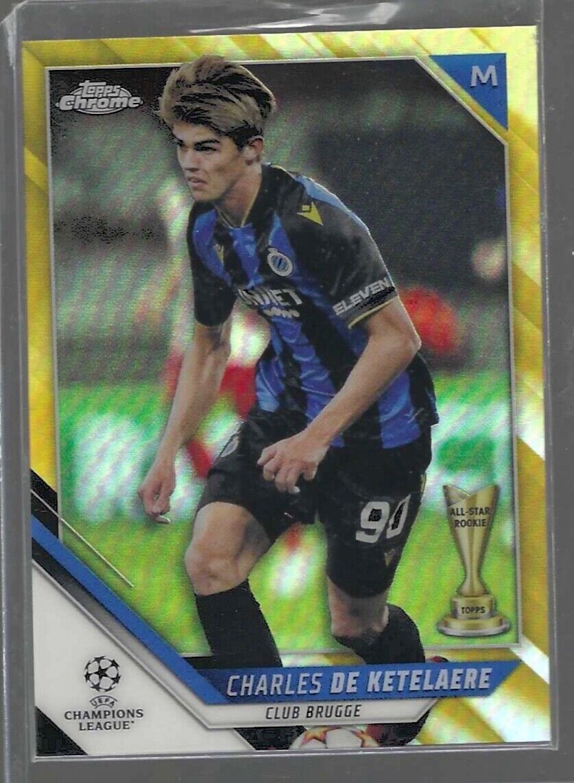 CHARLES DE KETELAERE 2021-22 TOPPS CHROME UCL UEFA GOLD REFRACTOR #D 13/50
