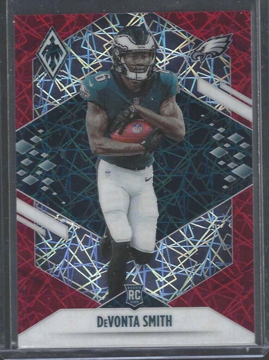 DEVONTA SMITH 2021 PANINI PHOENIX RED LAZER PRIZM ROOKIE RC #D 250/285