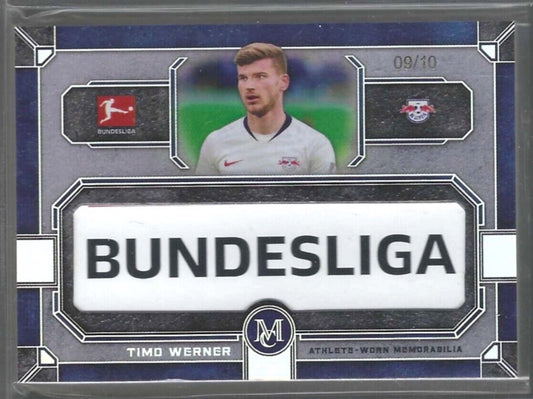 TIMO WERNER 2019-20 TOPPS MUSEUM COLLECTION "BUNDESLIGA" JUMBO PATCH #D 09/10