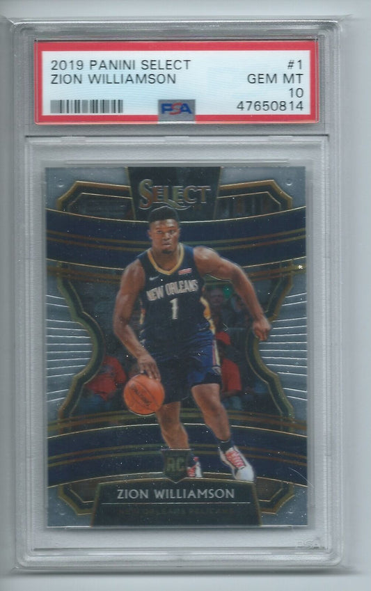 ZION WILLIAMSON 2019-20 PANINI SELECT CONCOURSE RC #1 PSA 10 GEM MINT