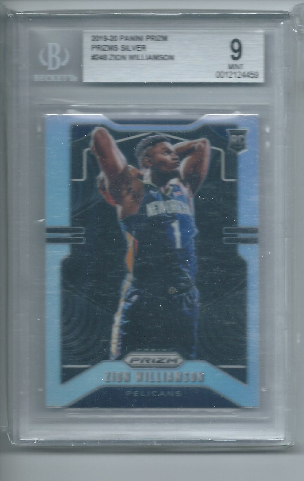 ZION WILLIAMSON 2019-20 PANINI PRIZM SILVER PRIZMS RC #248 BGS 9 MINT