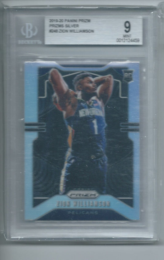 ZION WILLIAMSON 2019-20 PANINI PRIZM SILVER PRIZMS RC #248 BGS 9 MINT