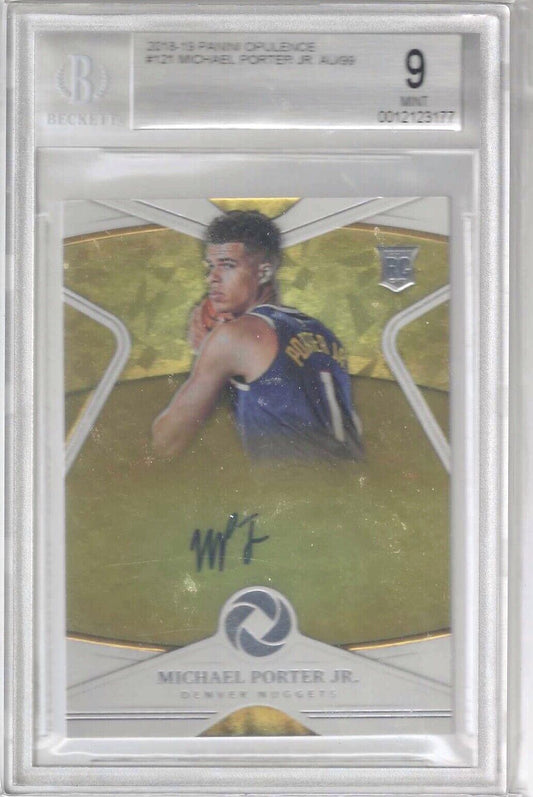 MICHAEL PORTER JR 2018 PANINI OPULENCE ROOKIE AUTO RC /99 BGS 9 MINT 10 AU POP 2