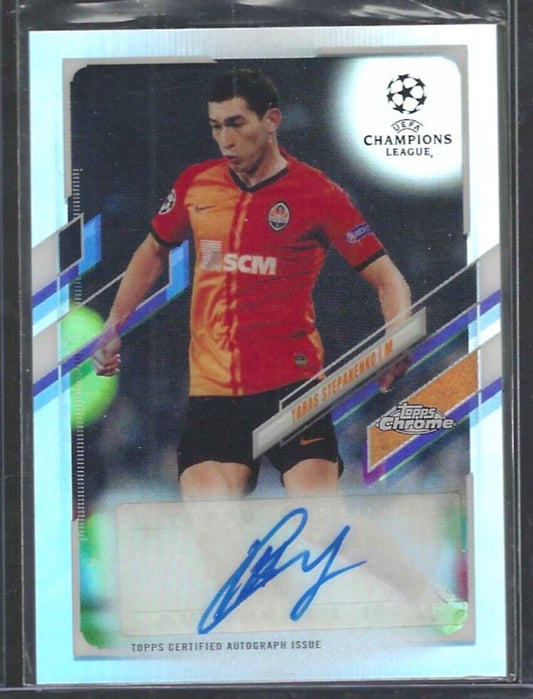 TARAS STEPANENKO 2020-21 TOPPS CHROME UEFA SILVER REFRACTOR AUTO #CA-TS