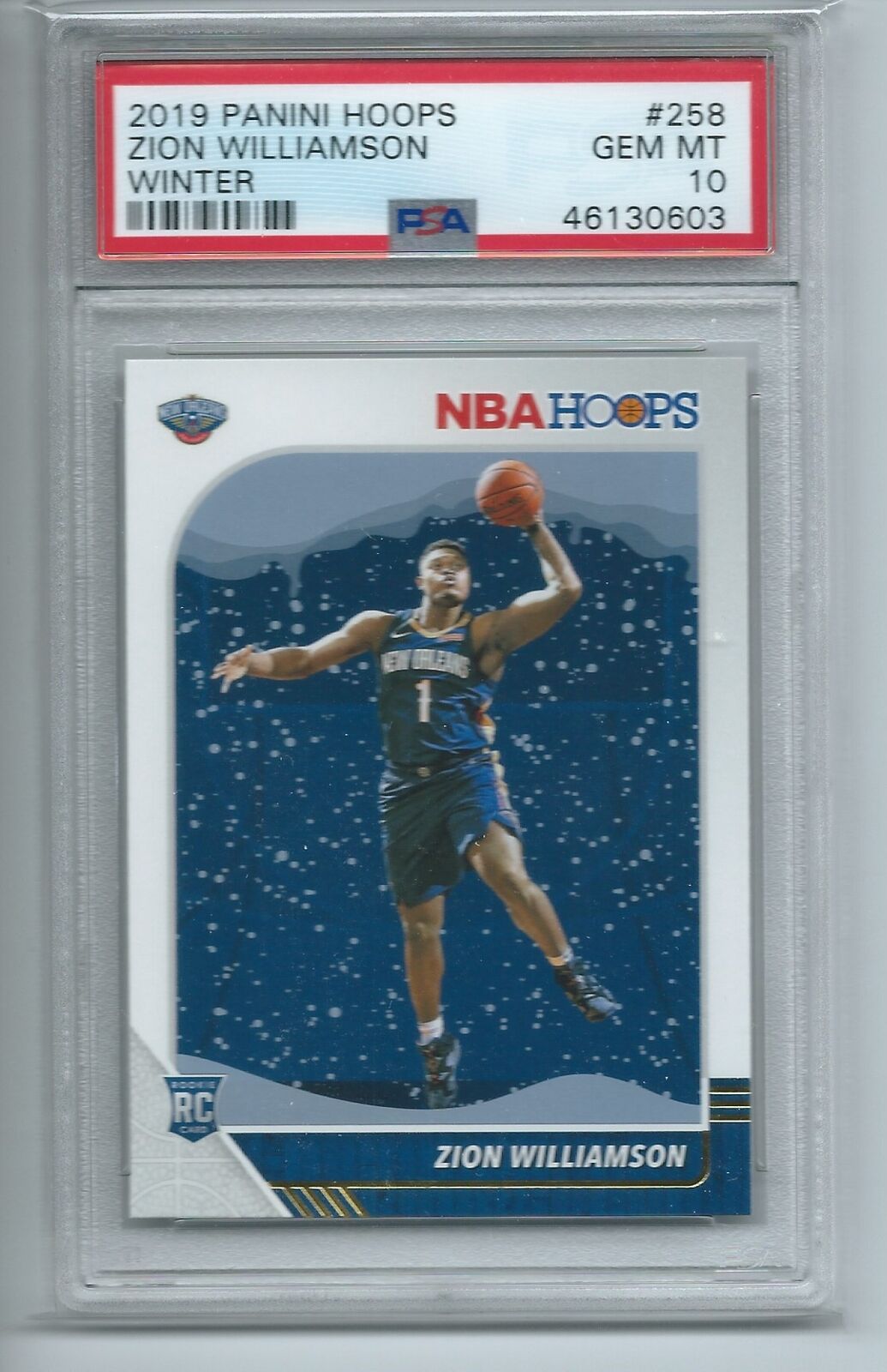 ZION WILLIAMSON 2019-20 PANINI NBA HOOPS WINTER RC #258 PSA 10 MINT