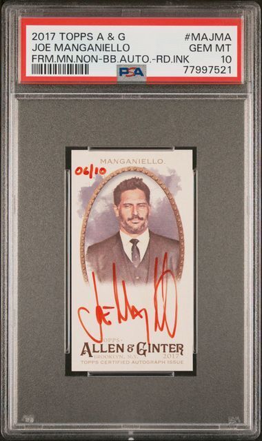 JOE MANGANIELLO 2017 TOPPS ALLEN AND GINTER MINI RED INK AUTO /10 PSA 10 POP 1/1