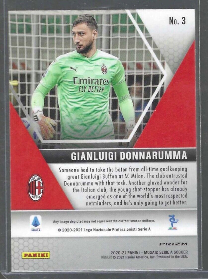 GIANLUIGI DONNARUMMA 2020-21 PANINI MOSAIC SERIE A PEACOCK PRIZM SSP #3