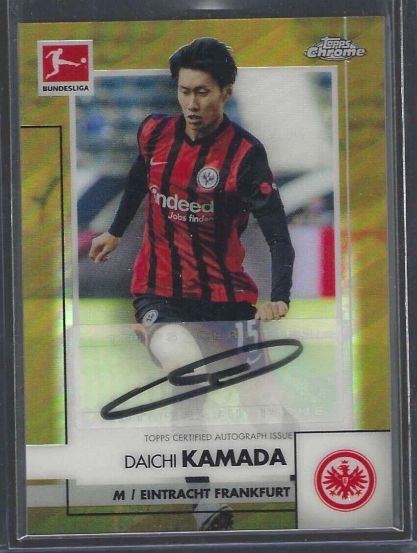 DAICHI KAMADA 2020-21 TOPPS CHROME BUNDESLIGA GOLD REFRACTOR AUTO #D 07/60