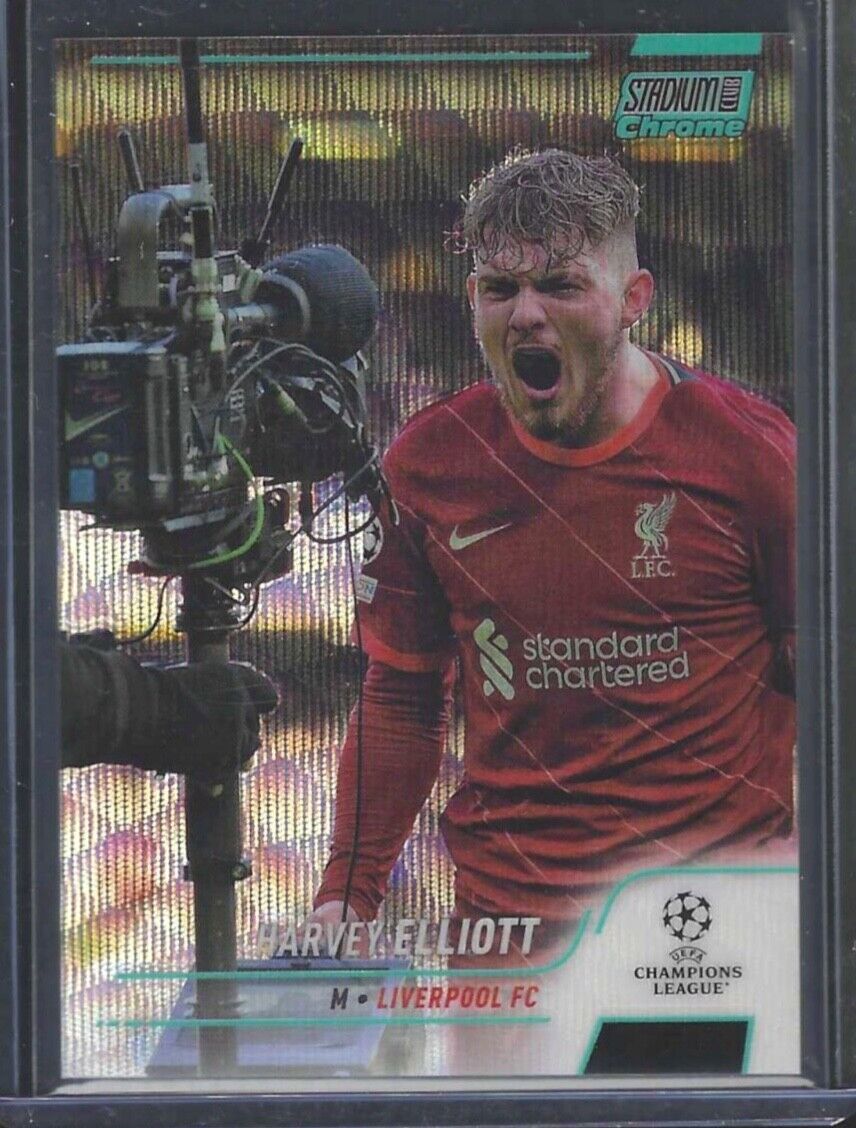 HARVEY ELLIOTT 2020-21 TOPPS STADIUM CLUB CHROME AQUA WAVE REFRACTOR RC #D /250