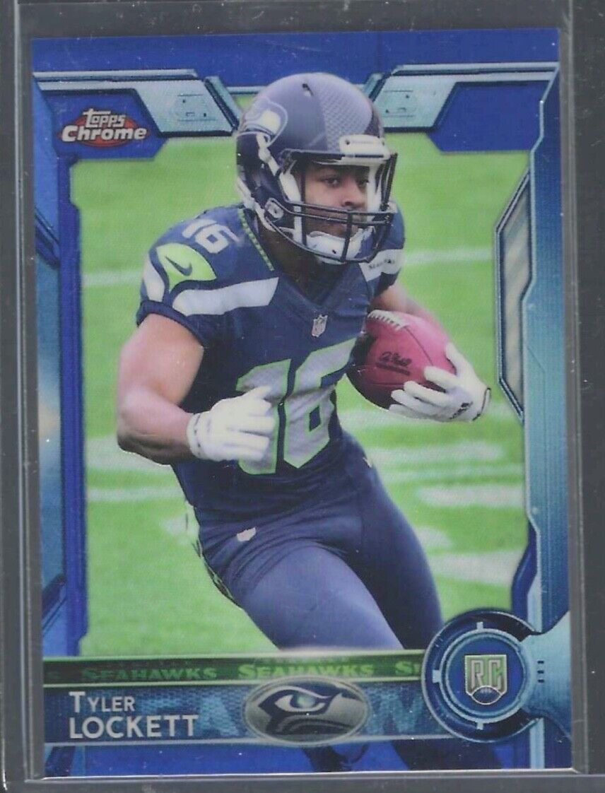TYLER LOCKETT 2015 TOPPS CHROME BLUE REFRACTOR ROOKIE RC #D 166/199