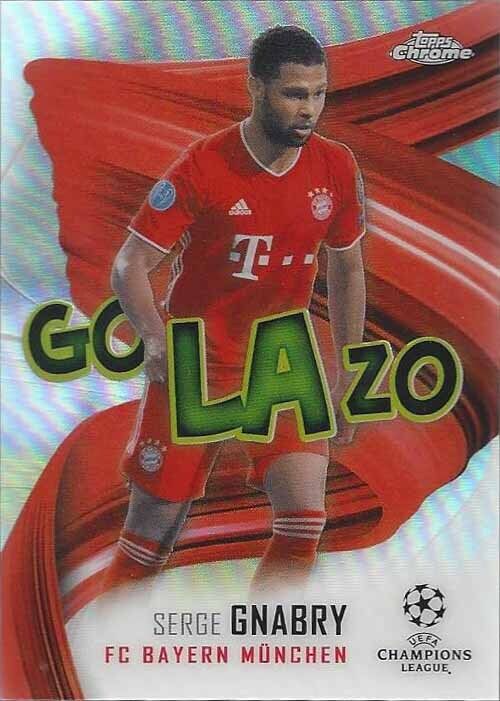 SERGE GNABRY 2020-21 TOPPS CHROME CHAMPIONS LEAGUE GO LAZO GOLAZO REFRACTOR