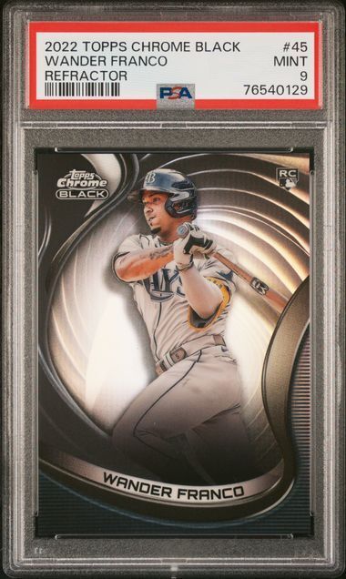 WANDER FRANCO 2022 TOPPS CHROME BLACK REFRACTOR RC #D 26/199 PSA 9 MINT