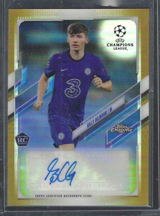 BILLY GILMOUR 2020-21 TOPPS CHROME UEFA GOLD REFRACTOR AUTO RC #D 16/50