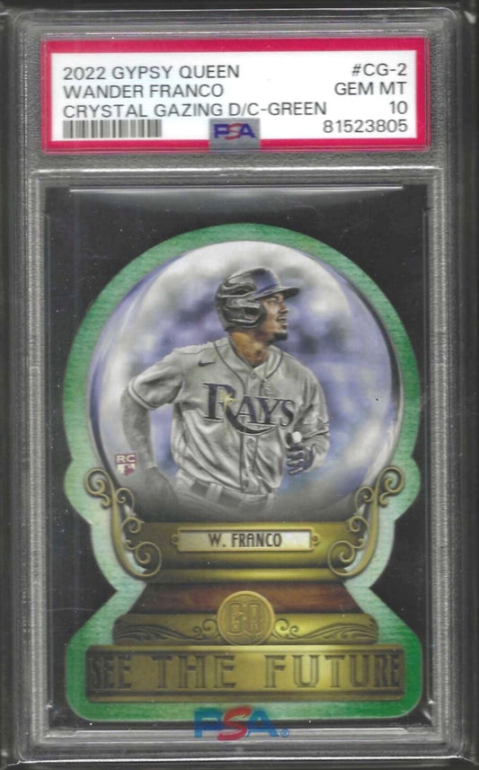 WANDER FRANCO 2022 GYPSY QUEEN CRYSTAL GAZING GREEN DIE CUT RC /99 PSA 10 POP 3