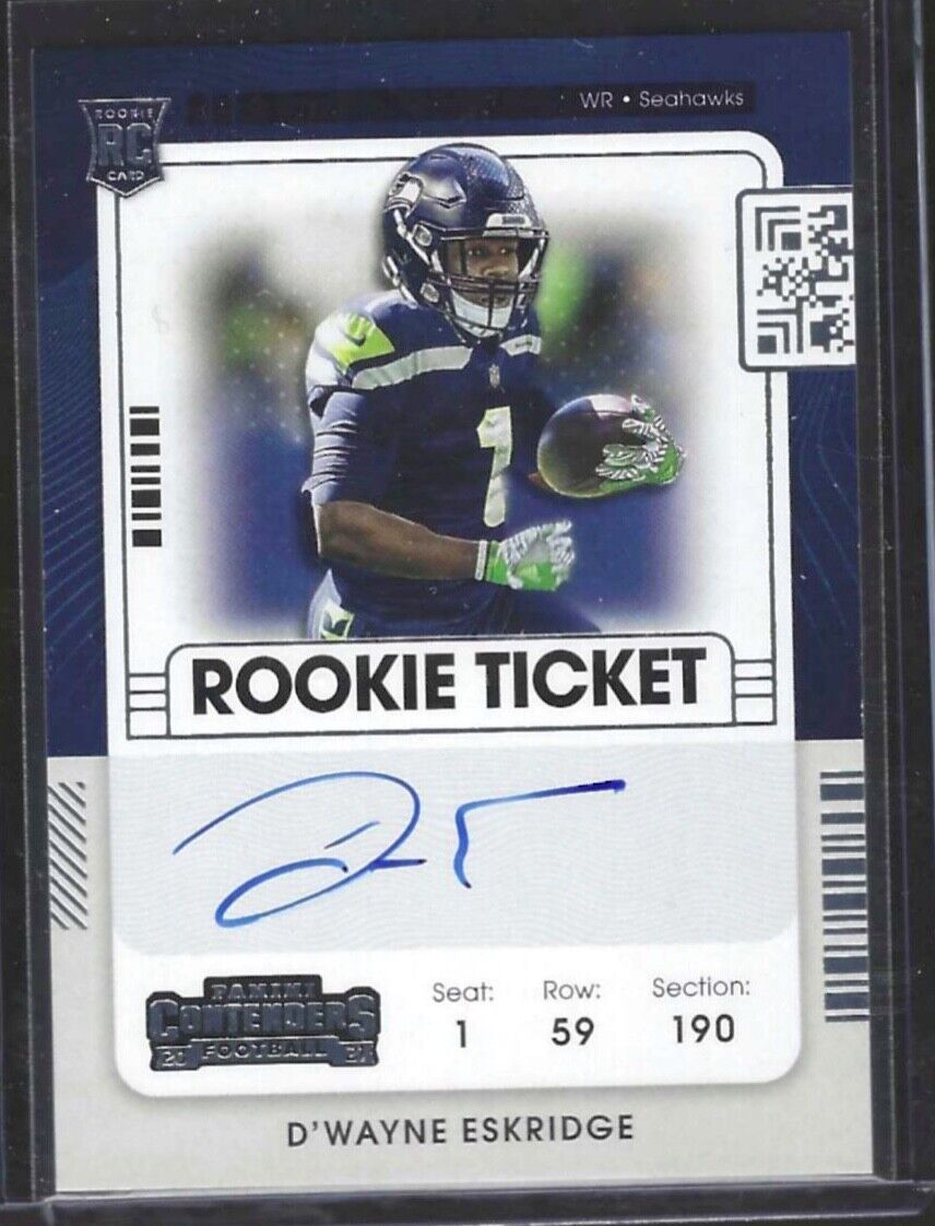 D'WAYNE ESKRIDGE 2021 PANINI CONTENDERS ROOKIE TICKET AUTO RC #118