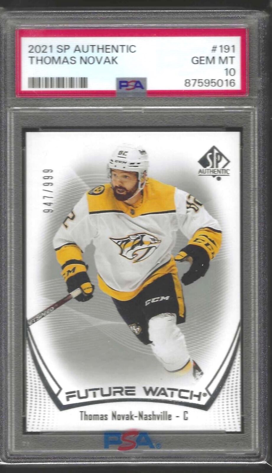 THOMAS NOVAK 2021 SP AUTHENTIC FUTURE WATCH RC #D /999 PSA 10 GEM MINT POP 2