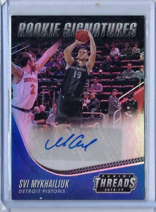 SVI MYKHAILIUK 2018-19 PANINI THREADS ROOKIE SIGNATURES AUTO RC #32