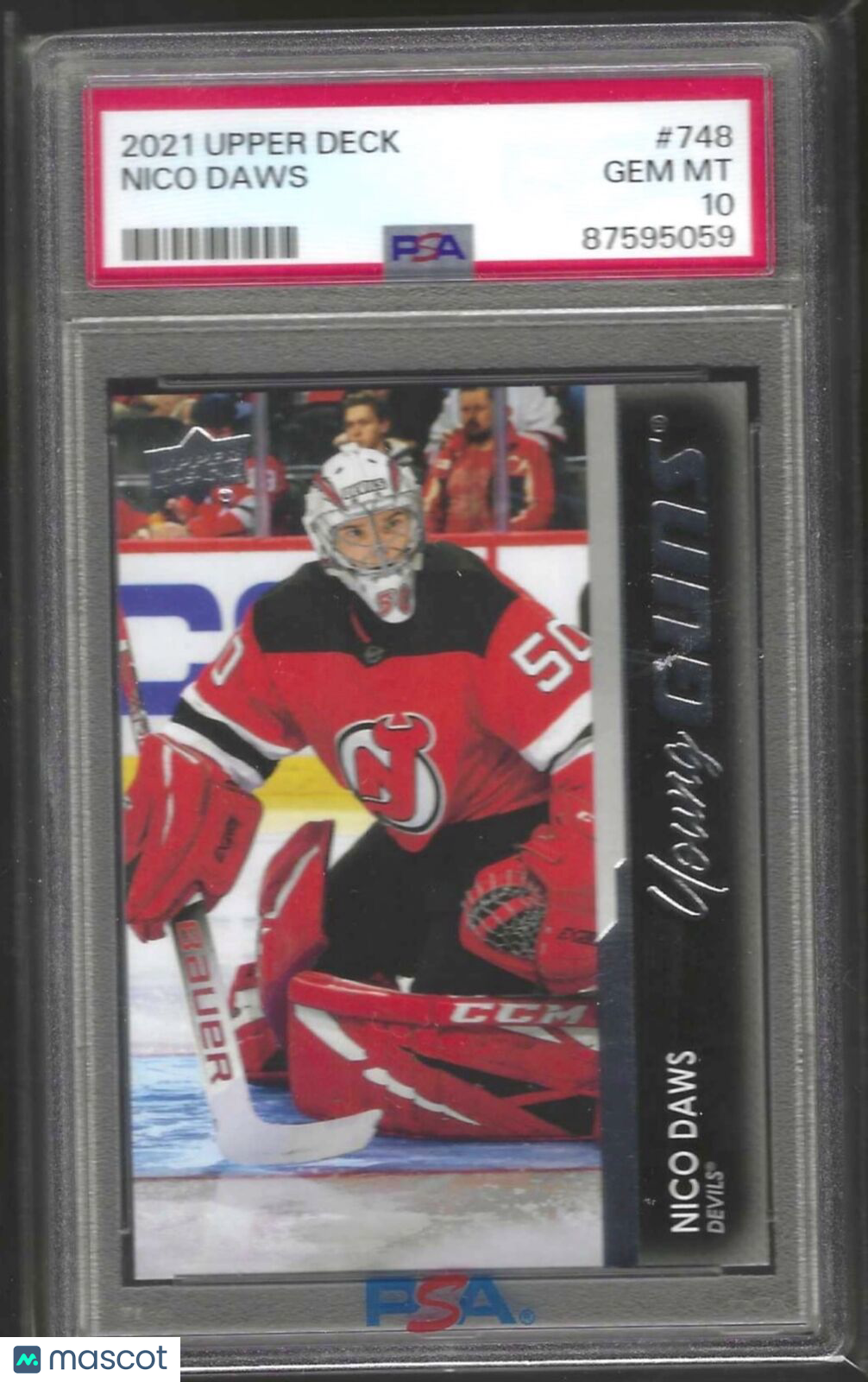 NICO DAWS 2021 UPPER DECK YOUNG GUNS ROOKIE RC #748 PSA 10 GEM MINT