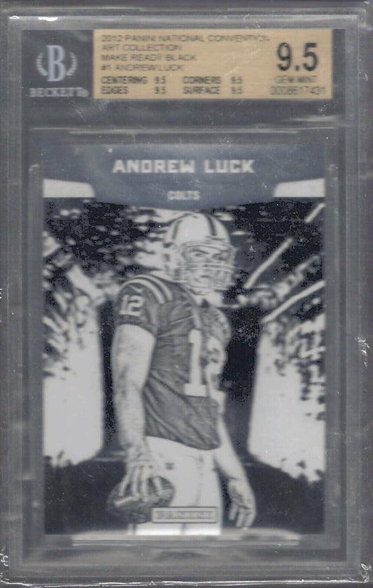 ANDREW LUCK 2012 PANINI NATIONAL ART MAKE READY BLACK RC BGS 9.5 GEM MT POP 1/1