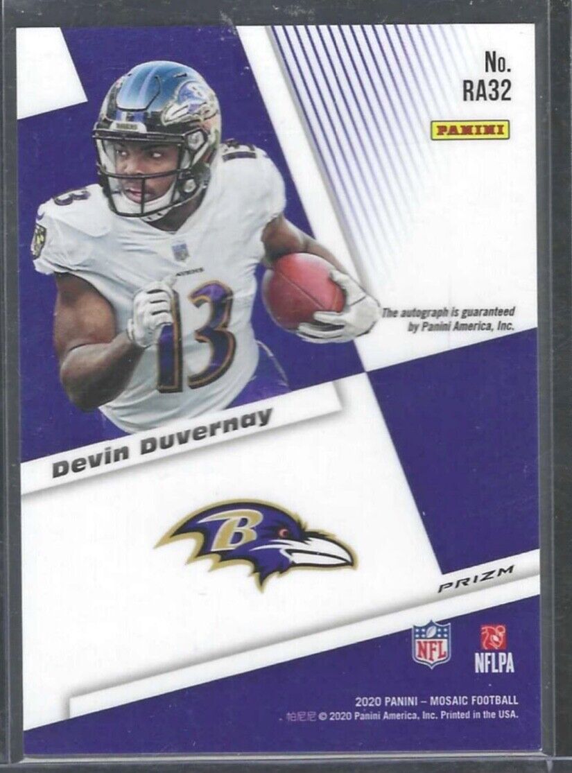 DEVIN DUVERNAY 2020 PANINI MOSAIC SILVER MOSAIC PRIZM ROOKIE AUTO RC #RA32