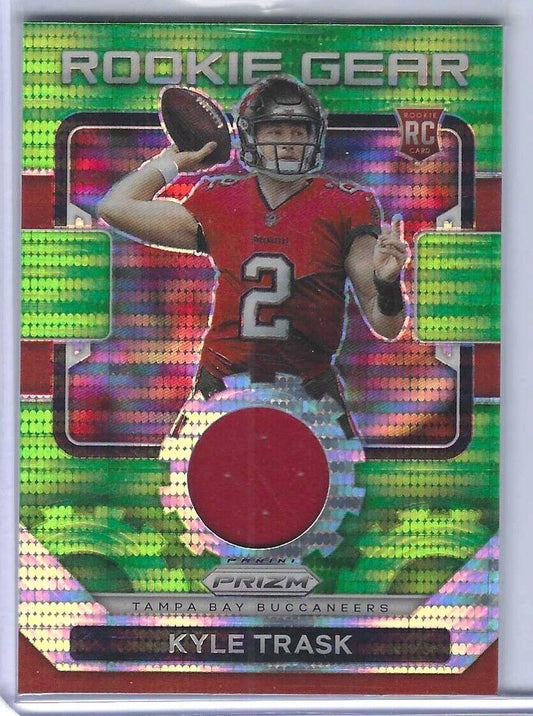KYLE TRASK 2021 PANINI PRIZM GREEN PULSAR PRIZM ROOKIE GEAR JERSEY PATCH RC #9