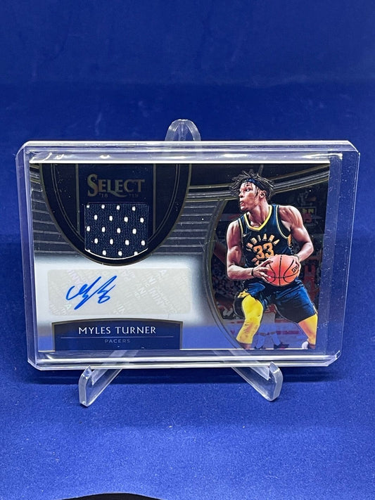 MYLES TURNER 2018-19 PANINI SELECT JERSEY AUTO #D 45/149