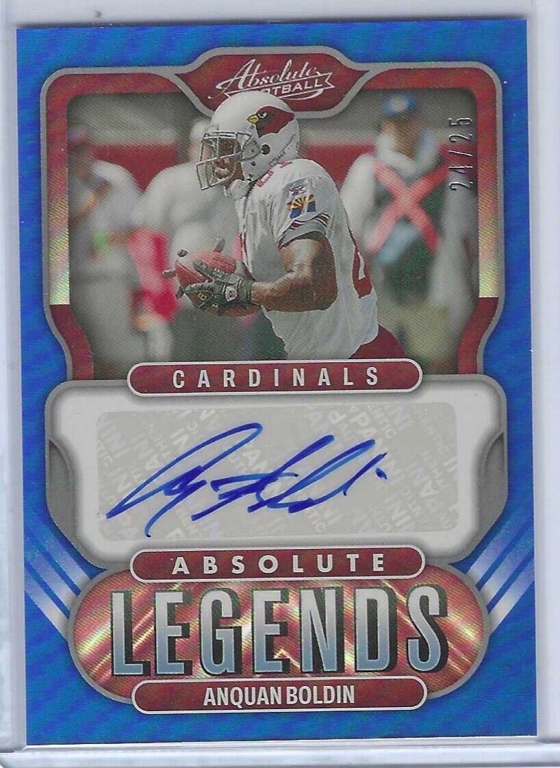 ANQUAN BOLDIN 2022 PANINI ABSOLUTE BLUE FOIL ABSOLUTE LEGENDS AUTO #24/25