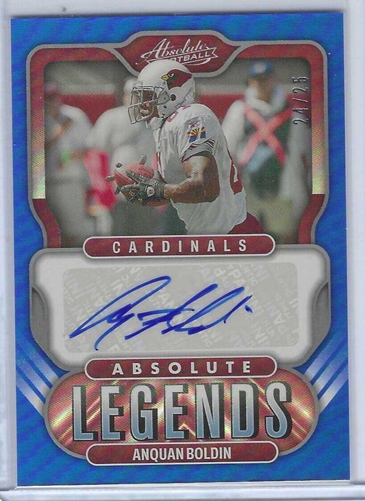 ANQUAN BOLDIN 2022 PANINI ABSOLUTE BLUE FOIL ABSOLUTE LEGENDS AUTO #24/25