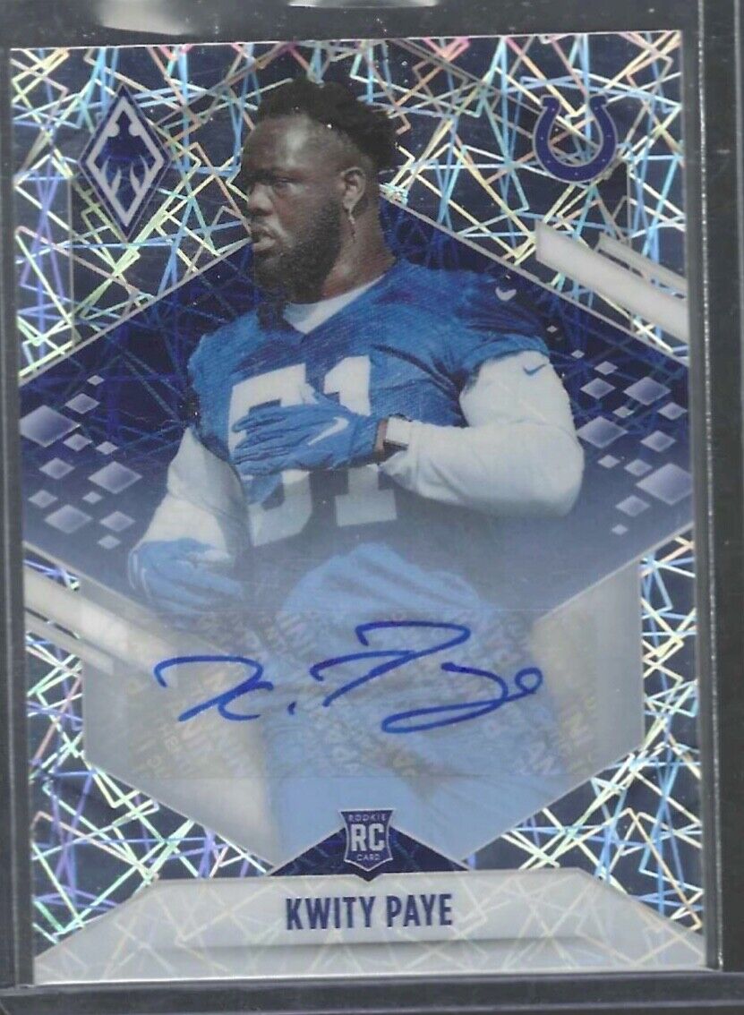 KWITY PAYE 2021 PANINI PHOENIX SILVER LAZER PRIZM ROOKIE AUTO RC #D 49/99
