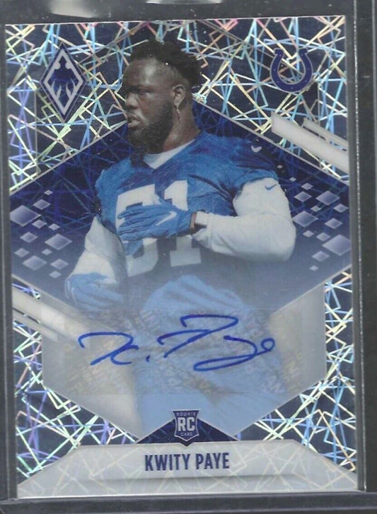 KWITY PAYE 2021 PANINI PHOENIX SILVER LAZER PRIZM ROOKIE AUTO RC #D 49/99