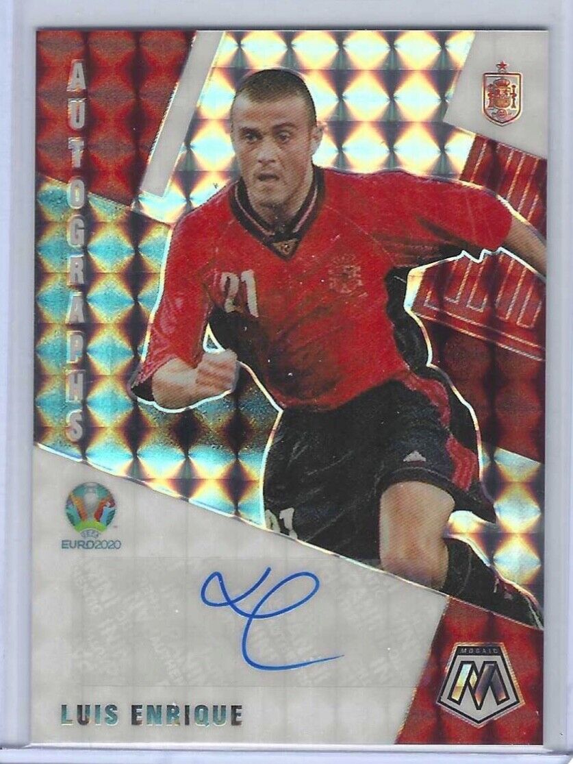 LUIS ENRIQUE 2020-21 PANINI MOSAIC UEFA SILVER MOSAIC PRIZM AUTO #AM-LE