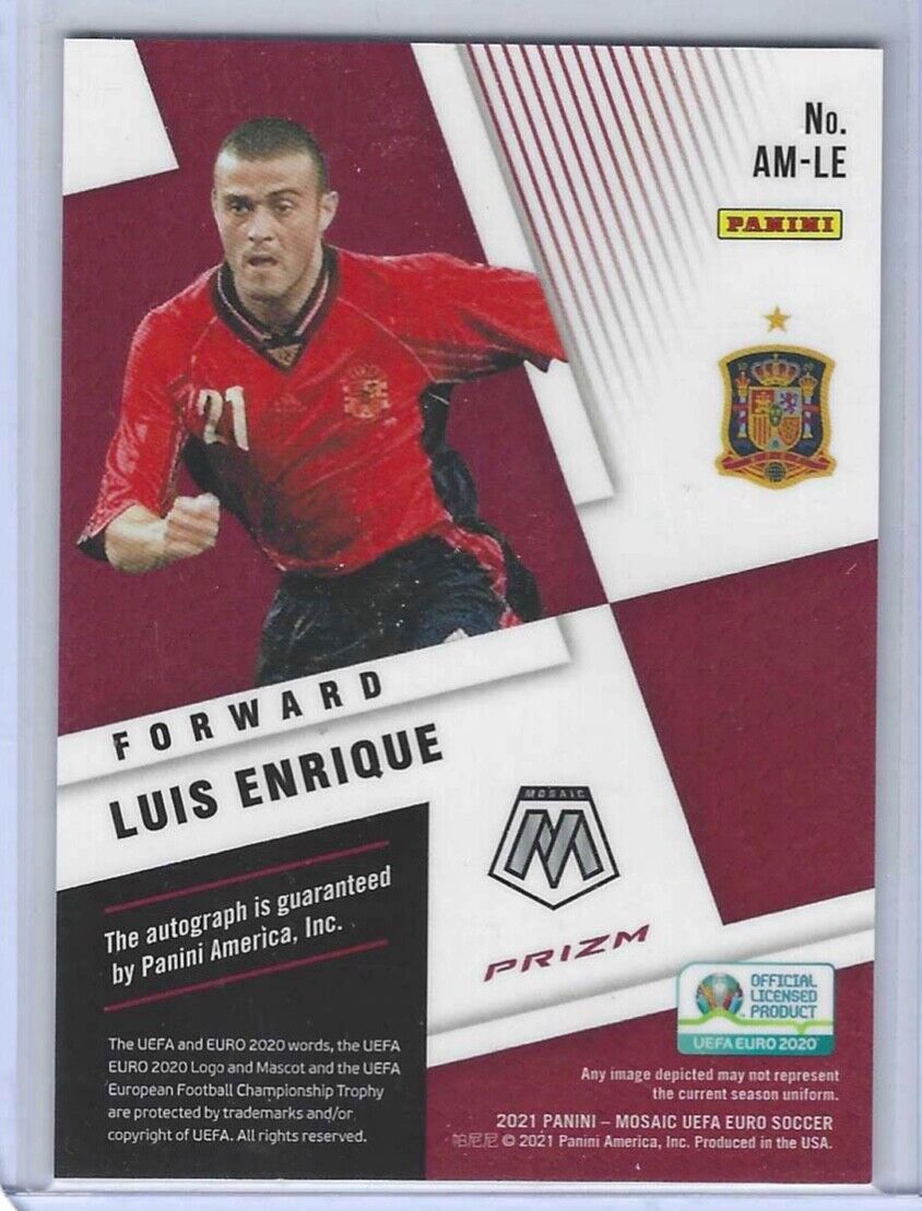 LUIS ENRIQUE 2020-21 PANINI MOSAIC UEFA SILVER MOSAIC PRIZM AUTO #AM-LE