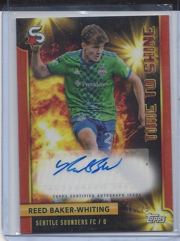 REED BAKER WHITING 2024 TOPPS MLS SUPERSTARS TIME TO SHINE ORANGE AUTO #D 14/25