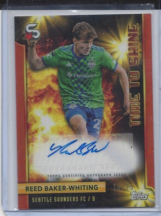 REED BAKER WHITING 2024 TOPPS MLS SUPERSTARS TIME TO SHINE ORANGE AUTO #D 14/25